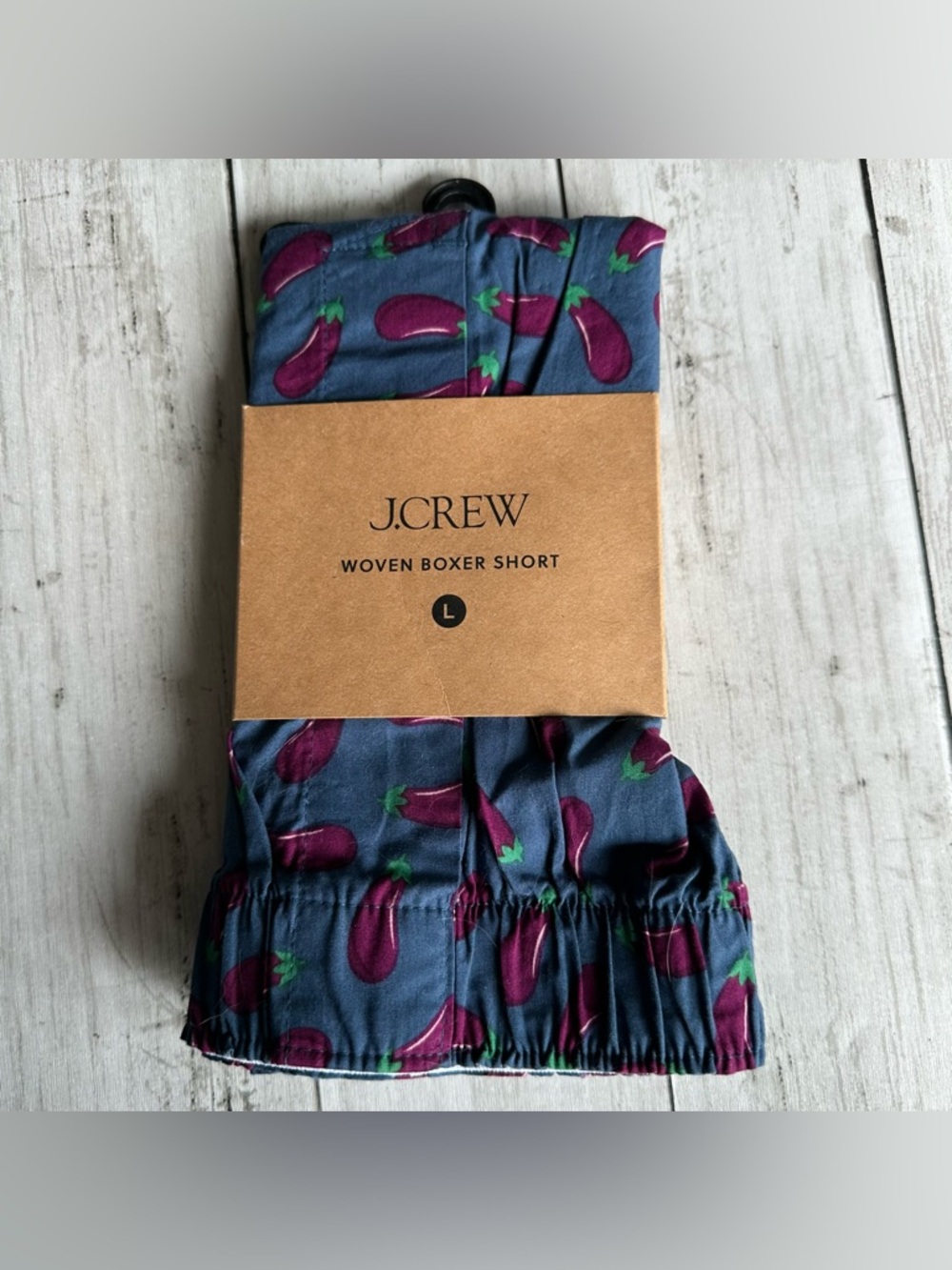 NEW WITH TAGS J. CREW EGGPLANT MENS BOXERS WOVEN BOXER SHORT LARGE L